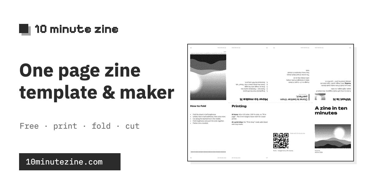 I've made web-app where you can made zine In 10 minutes